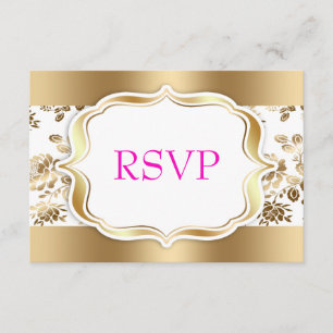 Floral Damask Wedding UAWG RSVP Karte