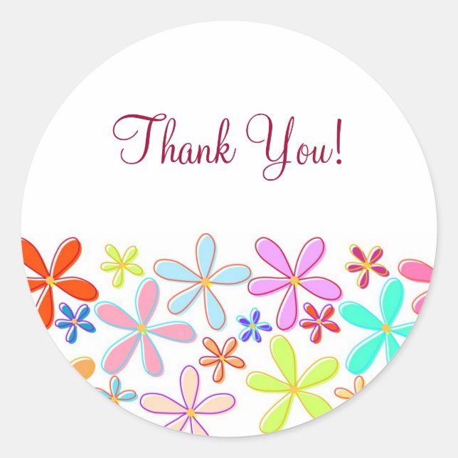 Floral Danke Ihnen Stickers (Vorderseite)