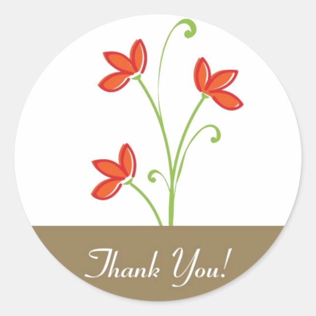 Floral Danke Ihnen Stickers (Vorderseite)