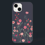 Floral Dark Boho Case-Mate iPhone 14 Hülle<br><div class="desc">Malerei von wilden Blume sah ich an einer Mauer in Plymouth. Hübsches bohoboles lockes rosa Blumengemälde auf dunkelgrauem Hintergrund. Originelle Kunst von Nic Squirrell.</div>