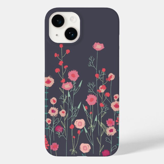 Floral Dark Boho Case-Mate iPhone 14 Hülle (Rückseite)