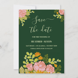 Floral Dark Green Wedding Vielen Dank Einladung