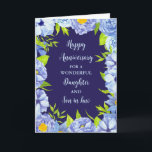 Floral Daughter & Son in Law Wedding Jubiläum Karte<br><div class="desc">Happy Hochzeitstag Karte für Tochter und Sohn im Gesetz mit schönen Vintagen blauen Aquarellfarben Blume,  und sentimental Vers.</div>