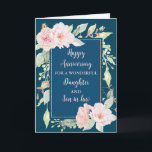 Floral Daughter & Son in Law Wedding Jubiläum Karte<br><div class="desc">Happy Hochzeitstag Karte für Tochter und Sohn im Gesetz mit schönen Vintag rosa Aquarell-Blume und sentimental Vers.</div>