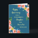 Floral Daughter & Son in Law Wedding Jubiläum Karte<br><div class="desc">Happy Hochzeitstag Karte für Tochter und Sohn im Gesetz mit schönen Aquarell Vintage Blume und sentimental Vers.</div>