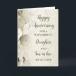 Floral Daughter & Son in Law Wedding Jubiläum Karte<br><div class="desc">Glückliche Hochzeitskarte für Juristen und Juristen mit Vintagen Blume und Sentimental-Vers.</div>
