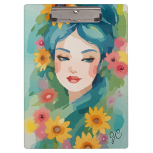 Floral Daydream Portrait Klemmbrett