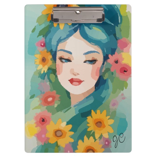 Floral Daydream Portrait Klemmbrett (Vorderseite)