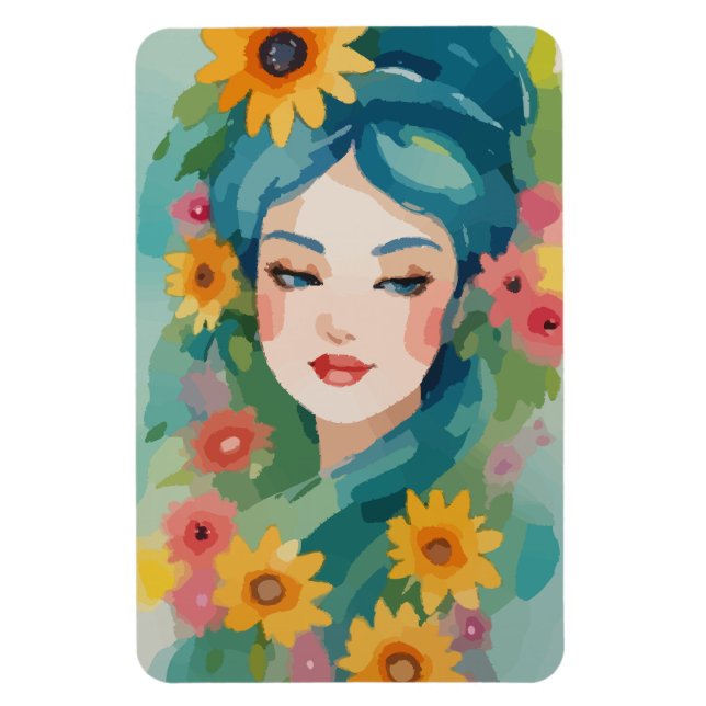 Floral Daydream Portrait Magnet (Vertikal)