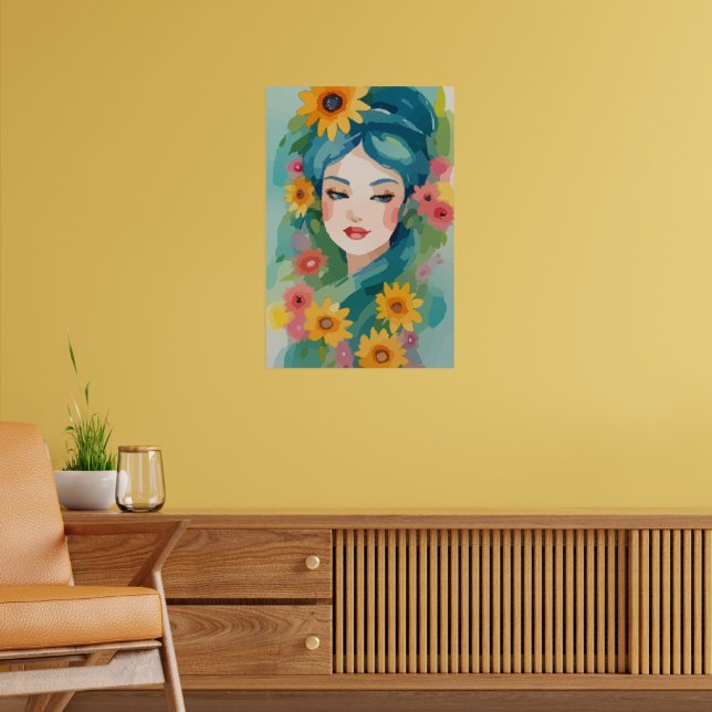 Floral Daydream Portrait Poster (Wohnzimmer 2)