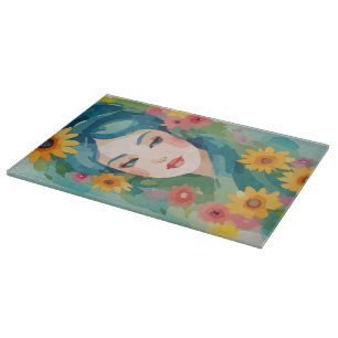 Floral Daydream Portrait Schneidebrett