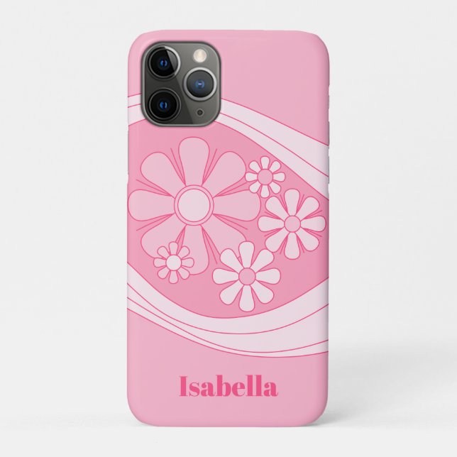 Floral Daydream Retro 60er Pink Pastell Personalis Case-Mate iPhone Hülle (Rückseite)