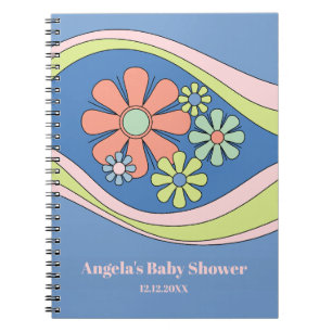 Floral Daydream Retro Blume 60er 70er Personalisie Notizblock