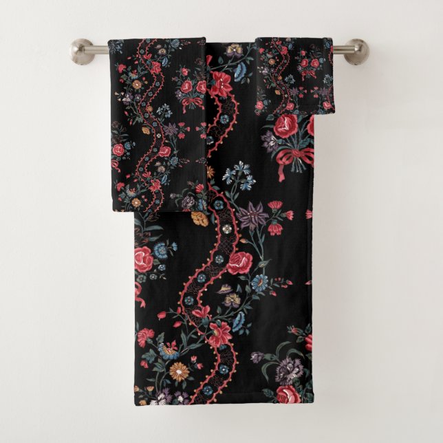 Floral de Bohème Noir Coloré (En situation)