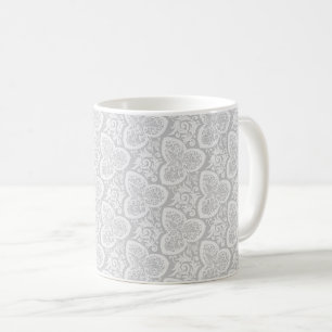 Floral de Cloverleaf victorienne, Mug de café gris