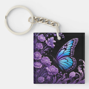 Floral de papillon bleu et violet
