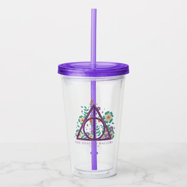Floral Deathly Hallows Graphic Acryltrinkbecher (Vorderseite)