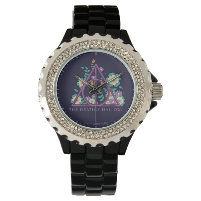Floral Deathly Hallows Graphic Armbanduhr (Vorderseite)