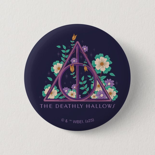 Floral Deathly Hallows Graphic Button (Vorderseite)