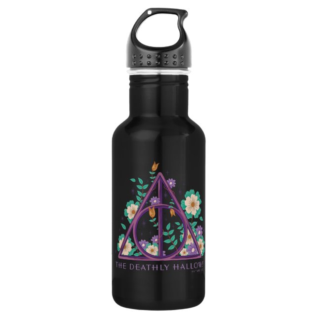 Floral Deathly Hallows Graphic Edelstahlflasche (Vorderseite)