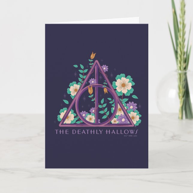 Floral Deathly Hallows Graphic Karte (Vorderseite)