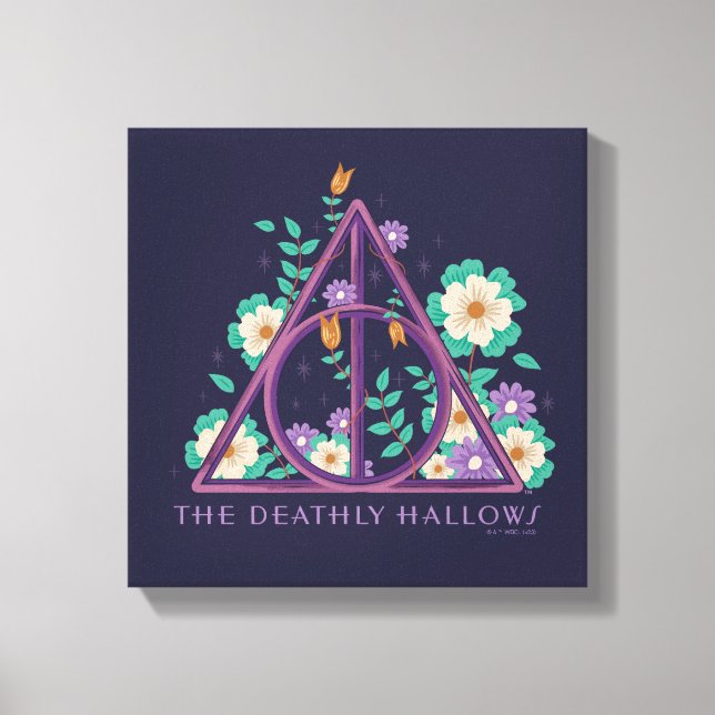 Floral Deathly Hallows Graphic Leinwanddruck (Vorderseite)