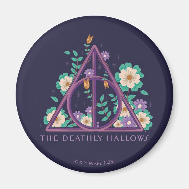 Floral Deathly Hallows Graphic Magnet (Vorne)