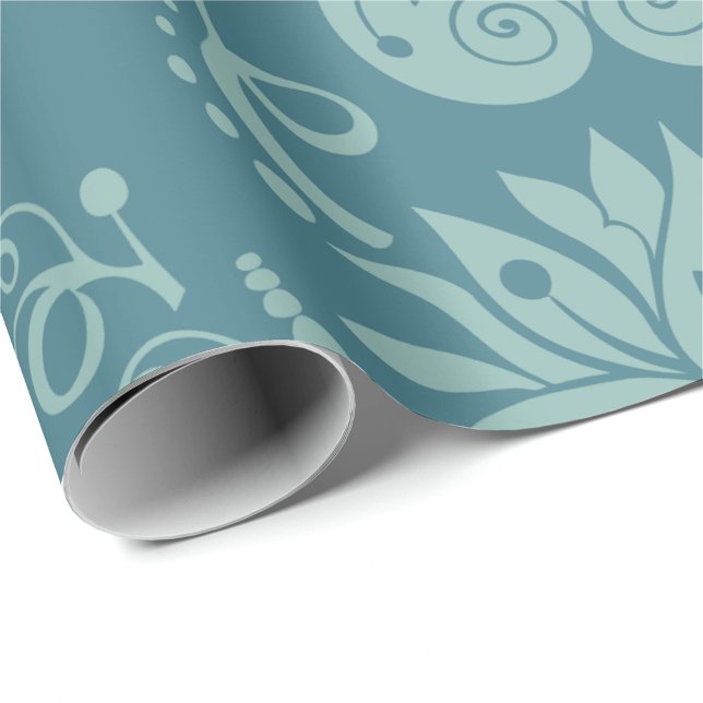 Floral decorative light blue ornate pattern  geschenkpapier (Von Creator hochgeladen)