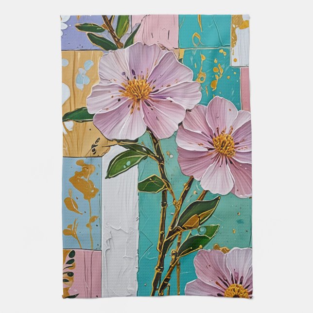 Floral Delight Notebook Geschirrtuch (Vertikal)