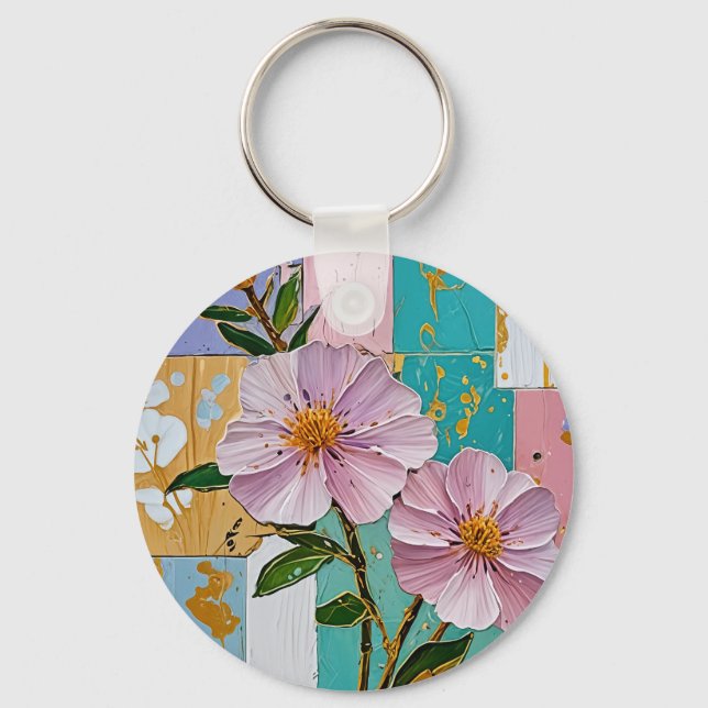 Floral Delight Notebook Schlüsselanhänger (Vorderseite)