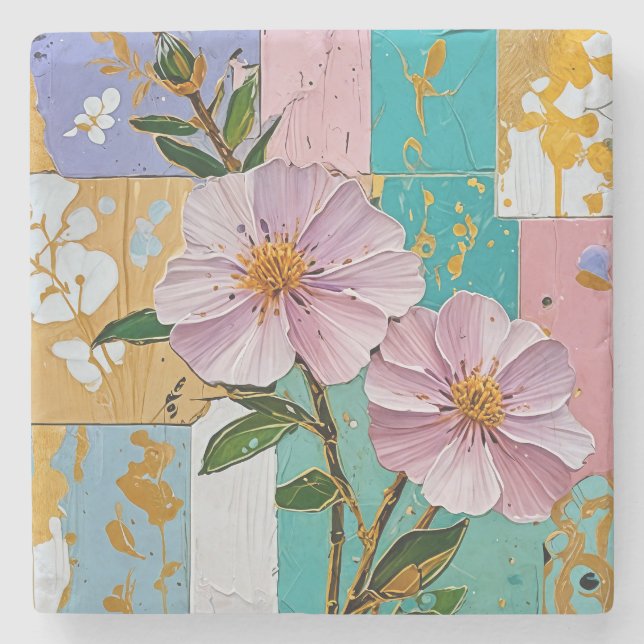 Floral Delight Notebook Steinuntersetzer (Vorderseite)