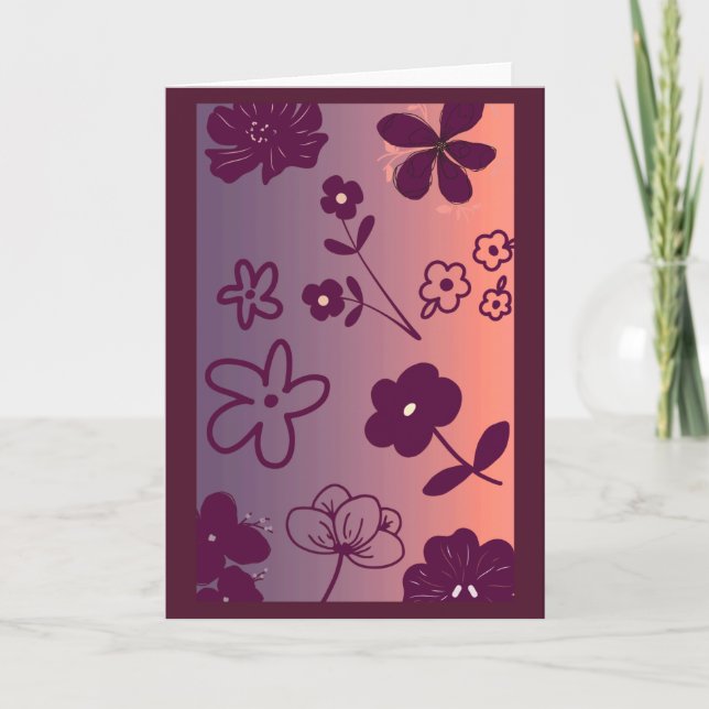 Floral Design print with a touch of pink Karte (Vorderseite)