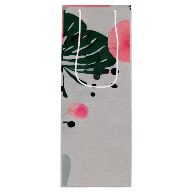 Floral Design Wine Bag Geschenktüte Für Weinflaschen (Vorderseite)