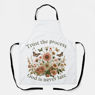 Floral design with butterflies – Christian quote “ Schürze