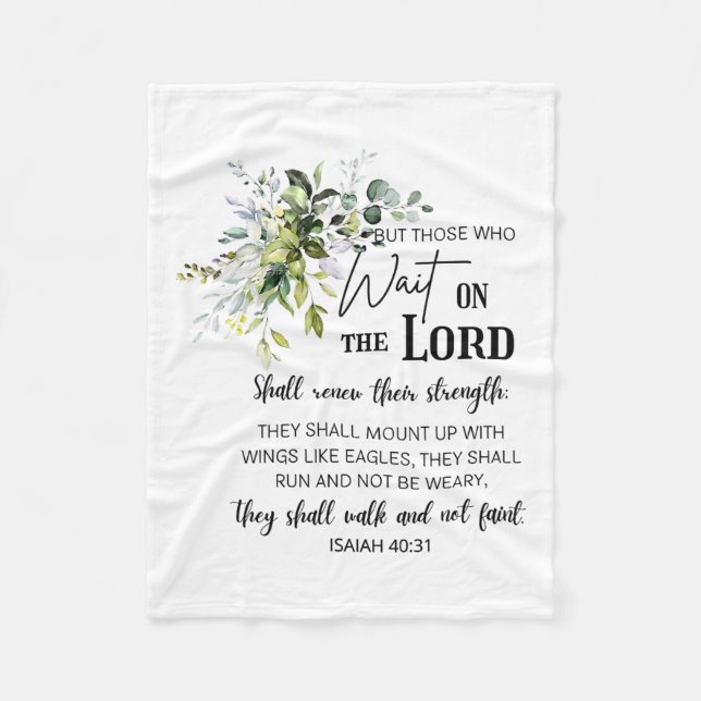 Floral diejenigen, die auf der Lord Bible Verse Ch Fleecedecke (Vorderseite)