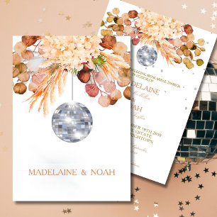 Floral Disco Ball Elegante schicke Hochzeitsfeier  Einladung