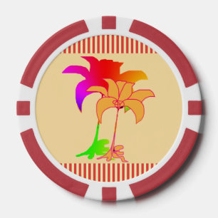 Floral Display Beige Pokerchips