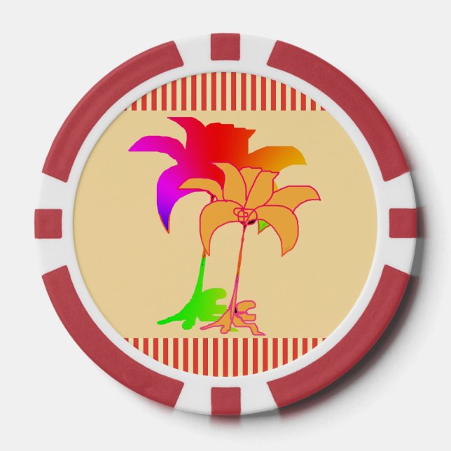 Floral Display Beige Pokerchips (Vorderseite)