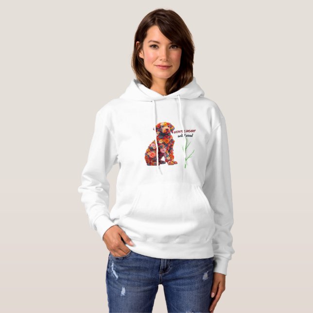 Floral Dog Hoodie | Cute Flower Puppy Sweatshirt (Vorne ganz)