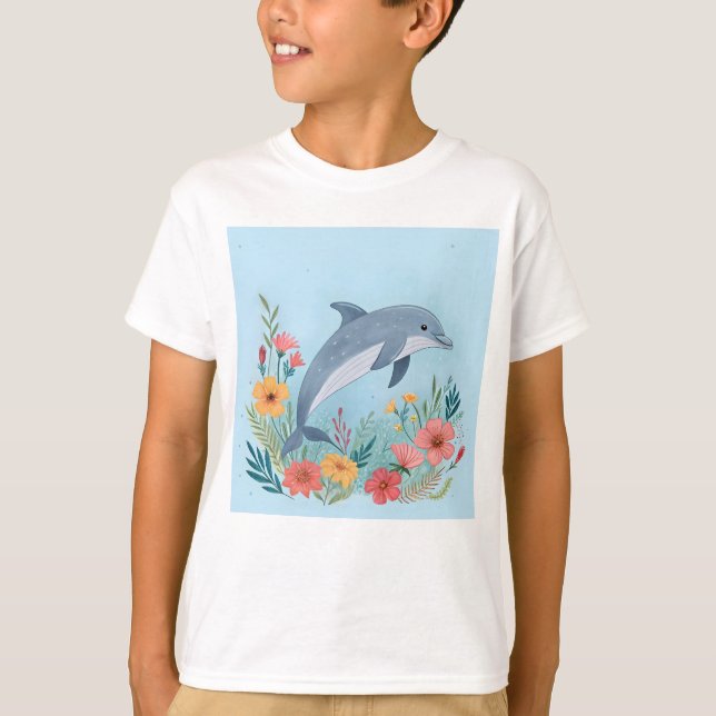 Floral Dolphin T-Shirt (Vorderseite)