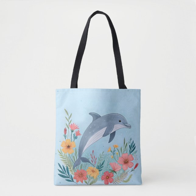 Floral Dolphin Tasche (Vorderseite)
