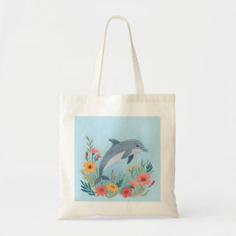Floral Dolphin Tragetasche