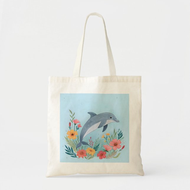 Floral Dolphin Tragetasche (Vorne)