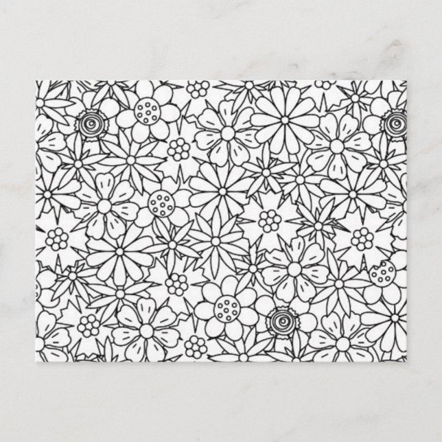 Floral Doodle Postkarte (Vorderseite)