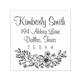 Floral Doodles Address Briefmarke Permastempel