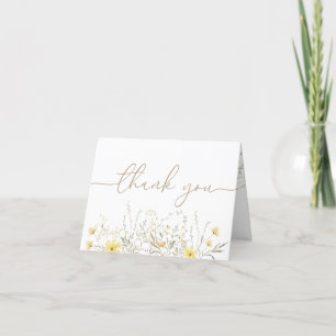 Floral d'or   CARTE DE REMERCIEMENTS FLEUR SAUVAGE