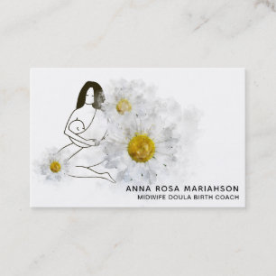 *~* Floral Doula Birthing Hebamme Schwangerschaft Visitenkarte