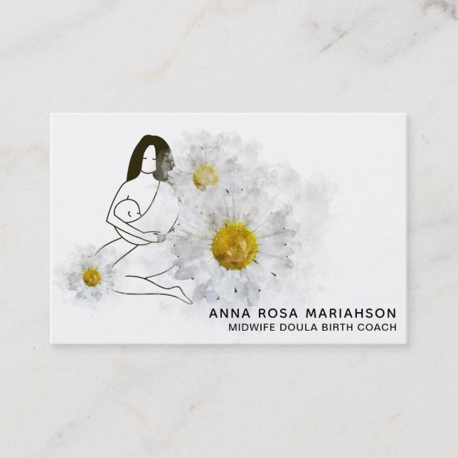 *~* Floral Doula Birthing Hebamme Schwangerschaft Visitenkarte (Vorderseite)