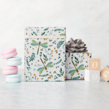 Floral Dragonfly Ferns Blätter Pattern Geschenk