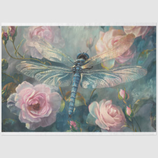 Floral Dragonfly Pastel Ethereal Whimsical Seidenpapier